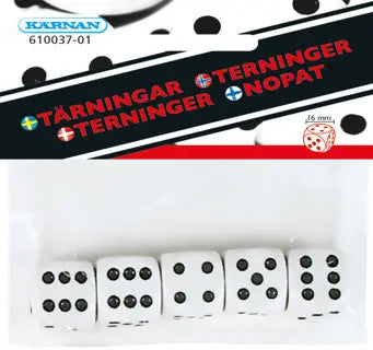 Terninger i pose 5 stk 16 mm Braspill AS