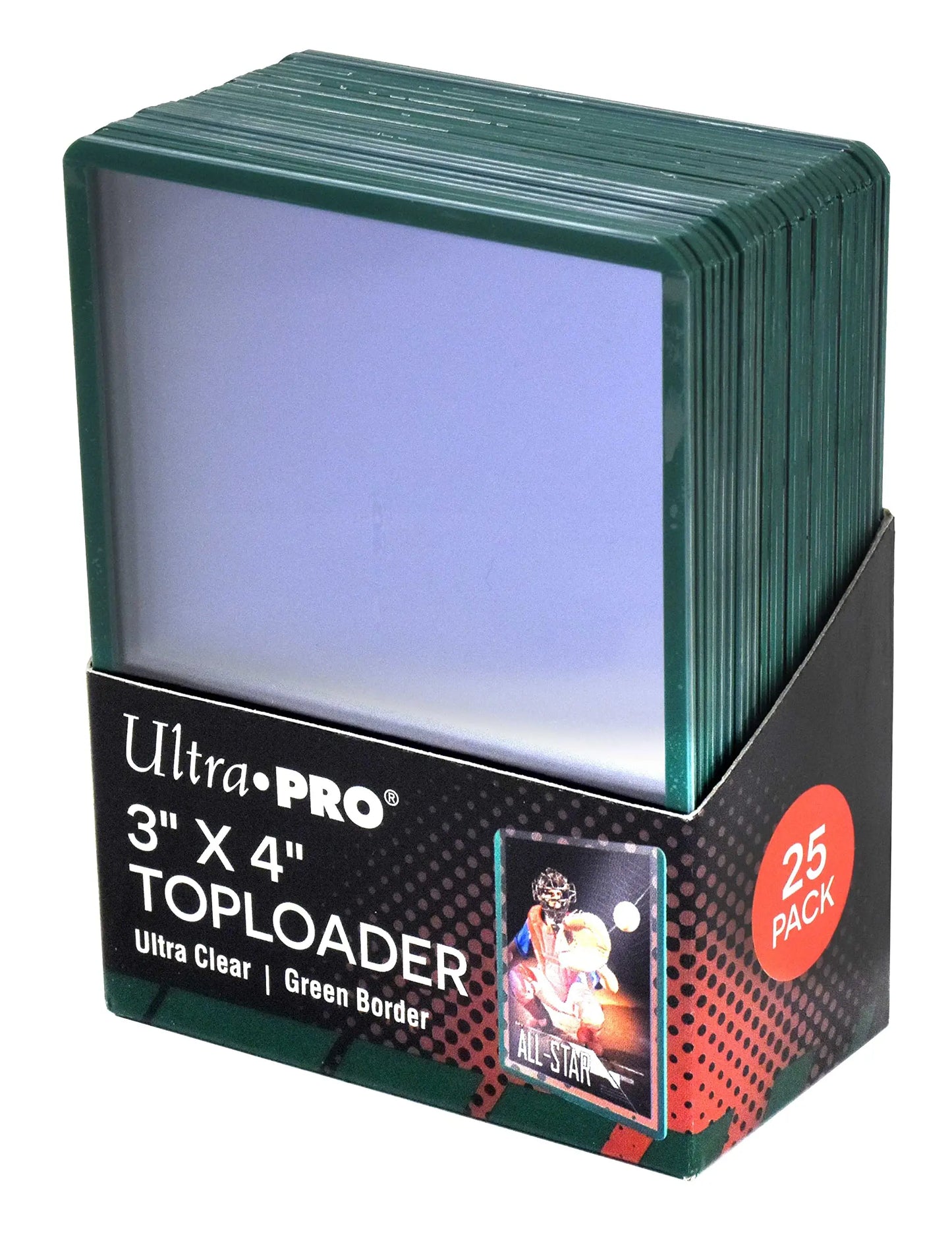 Ultra Pro Toploaders (25 stk) – Green Border (Grønn Kant) 3" x 4" Braspill AS