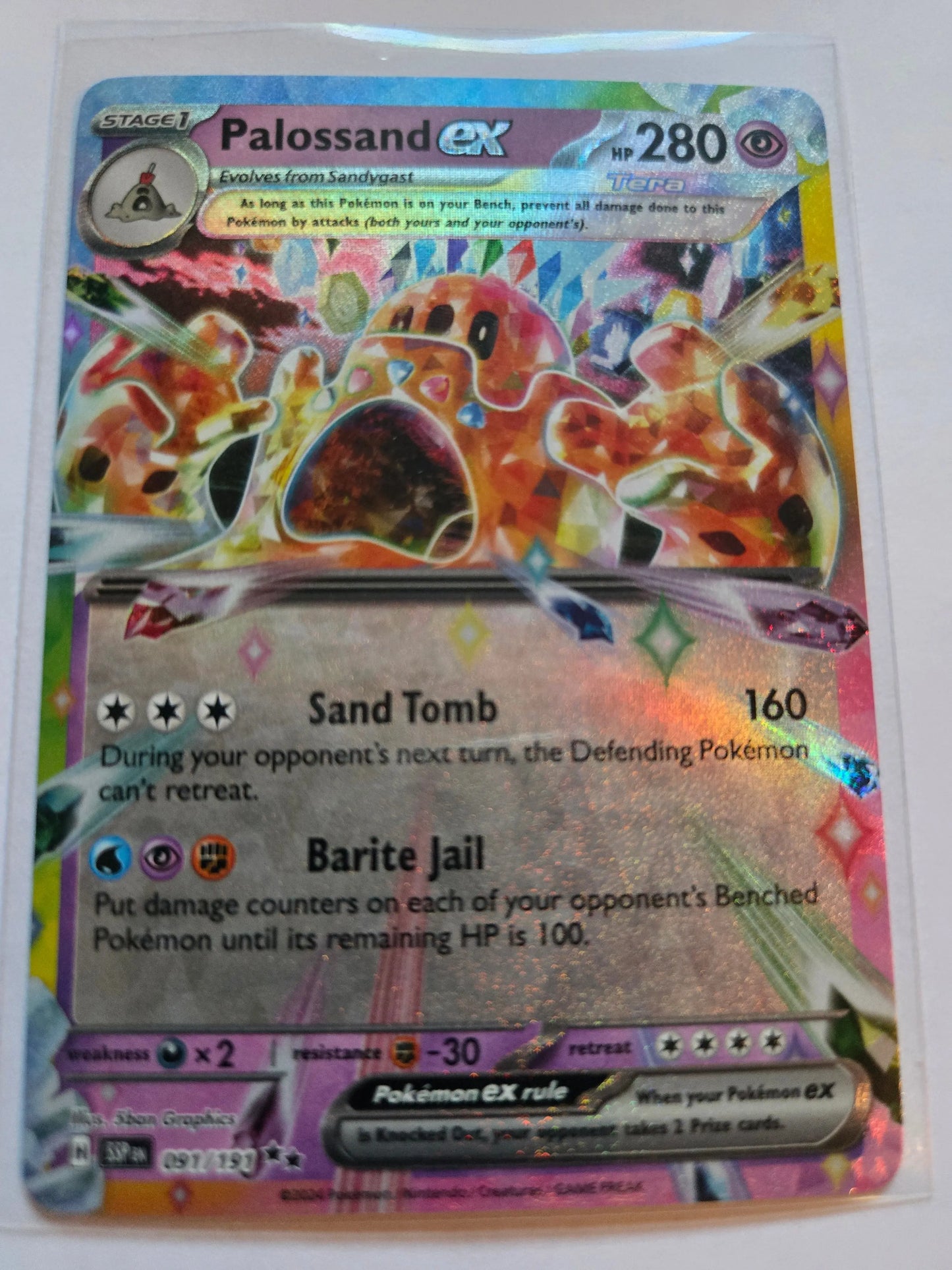 Palossand ex 091/191 Surging Sparks Pokemon TCG Holo Double Rare NM 091/191 Braspill AS