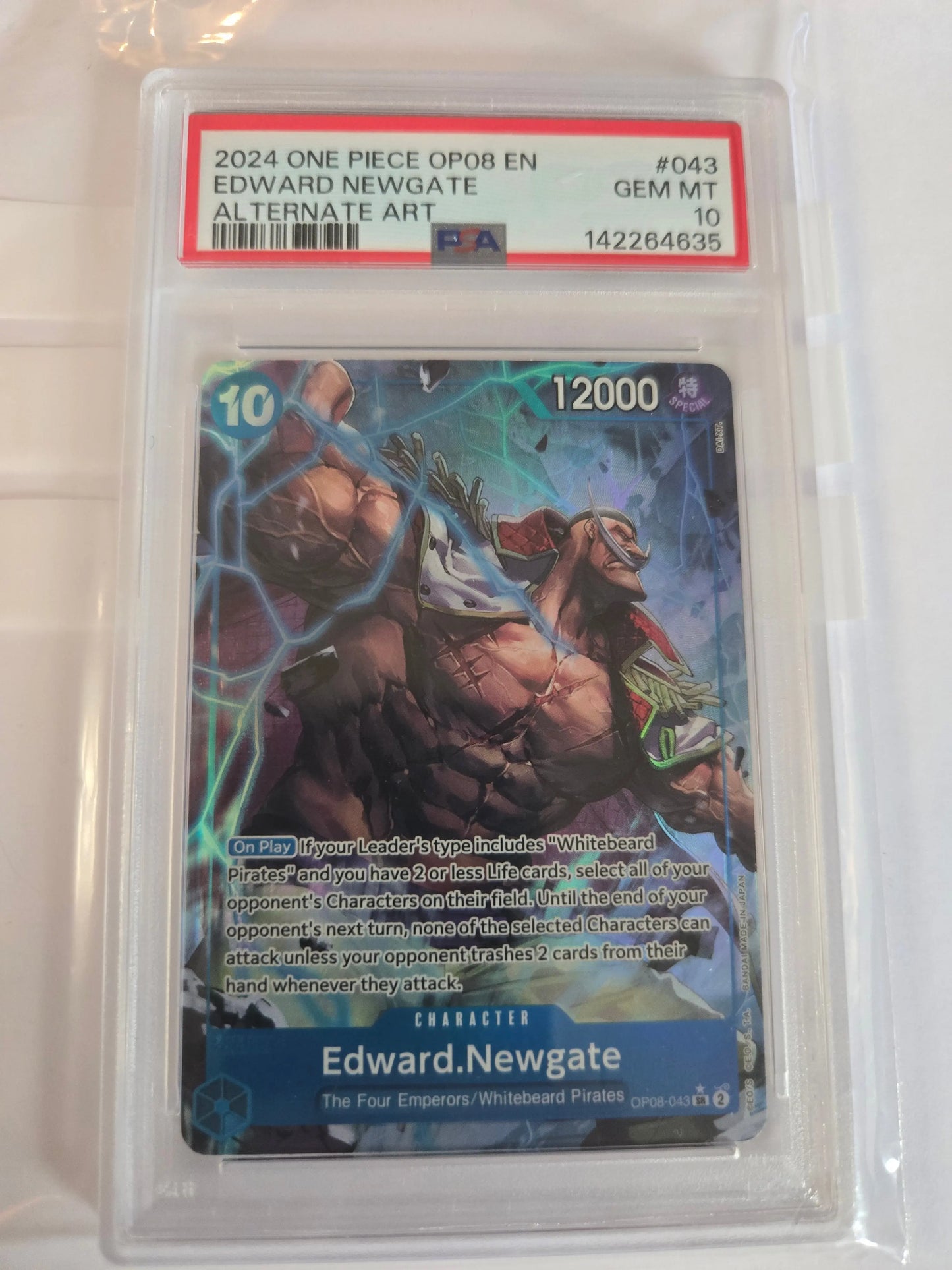 One Piece PSA 10 Edward Newgate OP08-043 Braspill AS