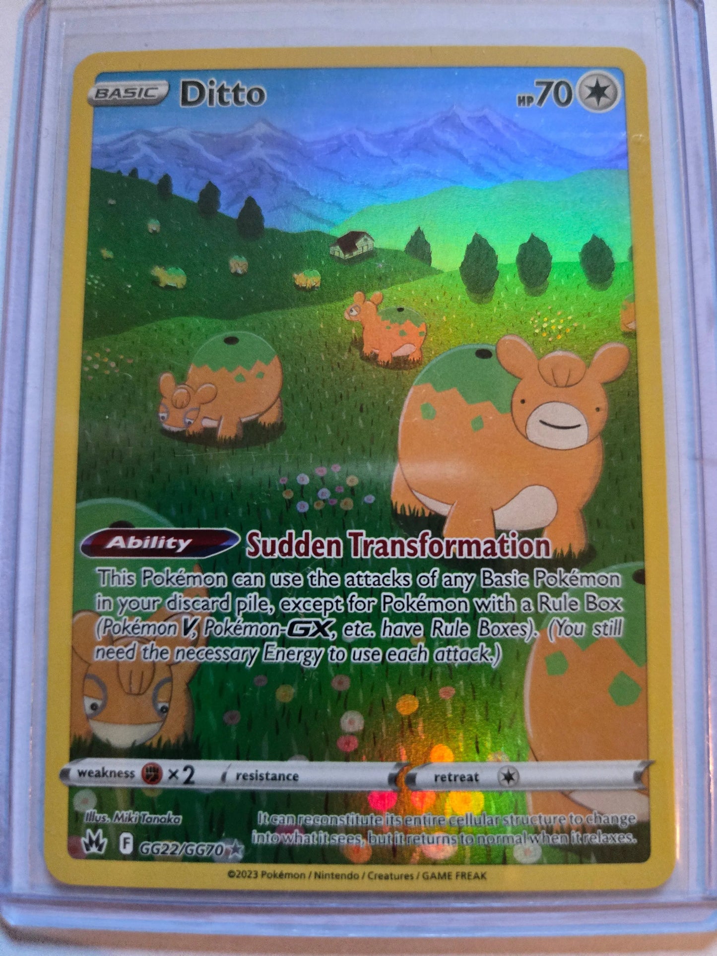 2023 Pokemon Sword & Shield Crown Zenith Galarian Gallery #GG22 Ditto UR Braspill AS