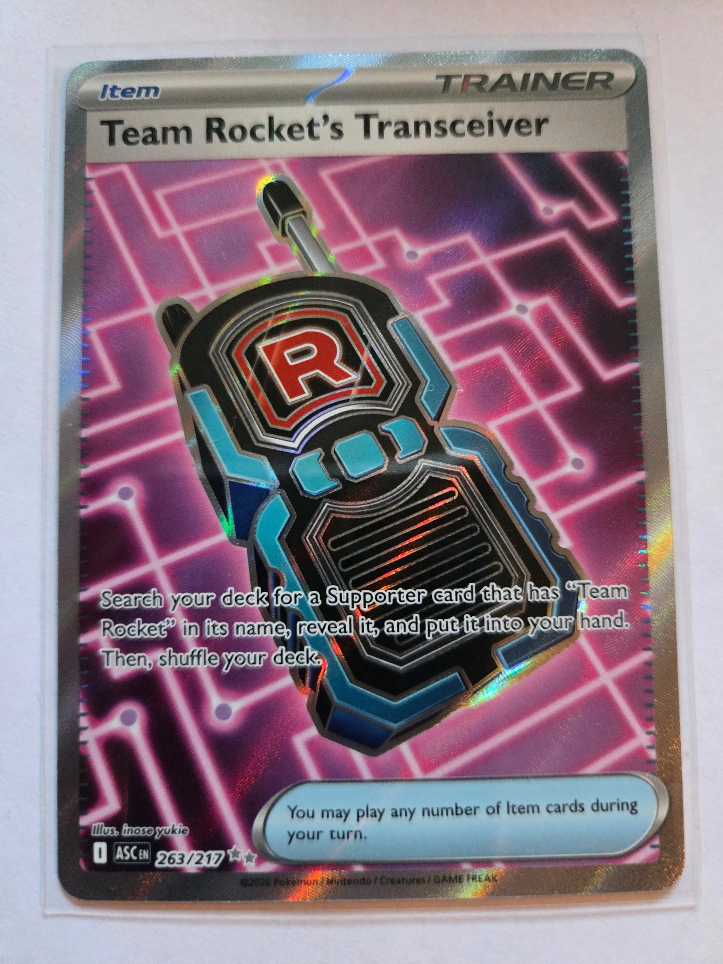 Team Rocket's Transceiver 263/217 Mega Evolution Ascended Heroes Pokemon TCG 217/193 Braspill AS