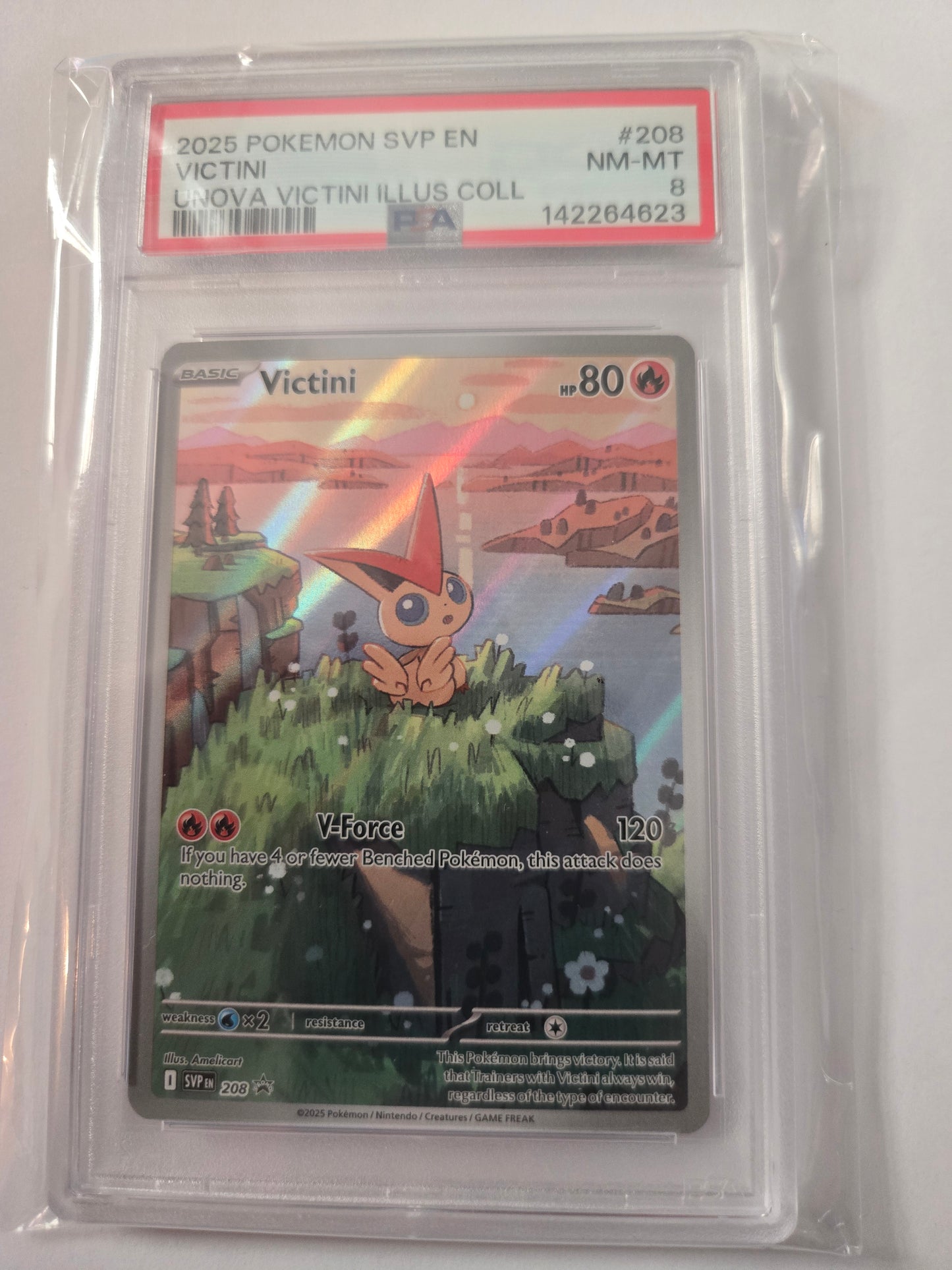 Pokemon PSA 8 Victini 208 promo