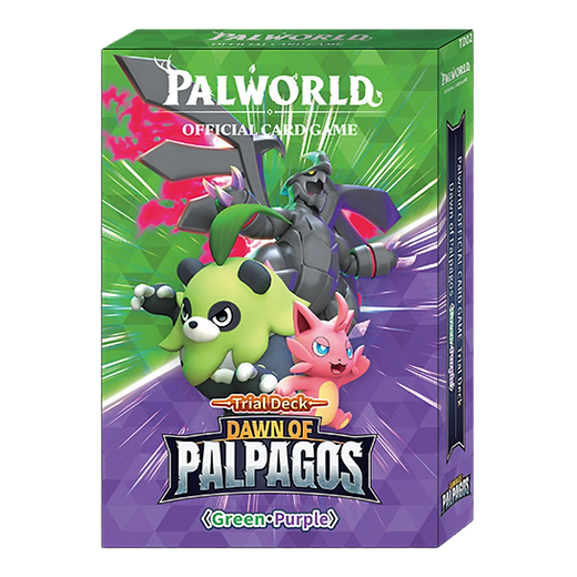 Palworld TCG Dawn of Palpagos Green & Purple Trial Deck Braspill AS
