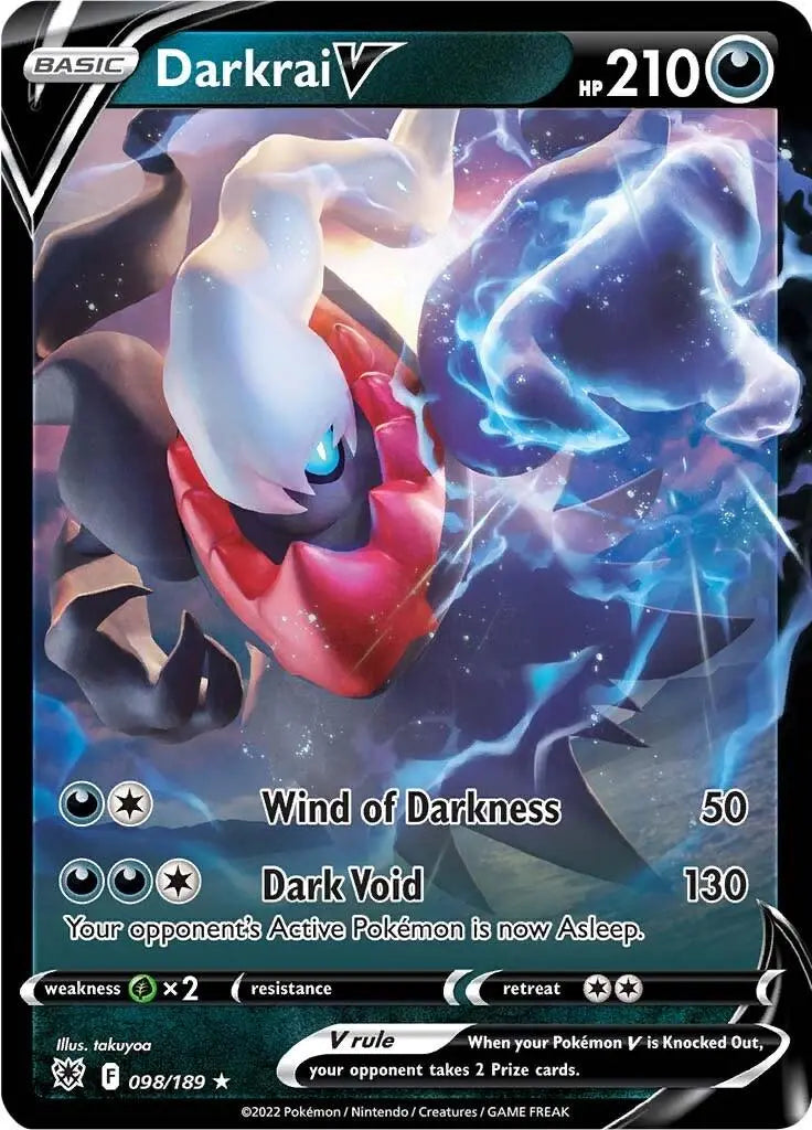 Darkrai V 098/189 Astral Radiance Ultra Rare Pokemon Card 098/189 Braspill AS
