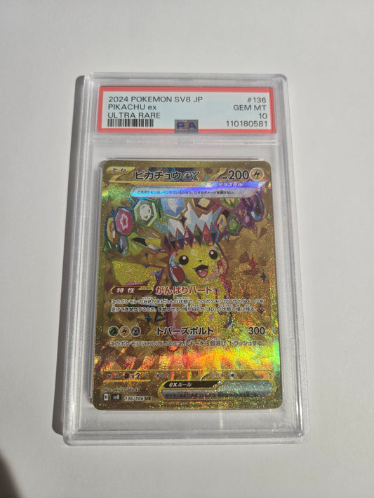 PSA 10. sv8 Pikachu ex #136