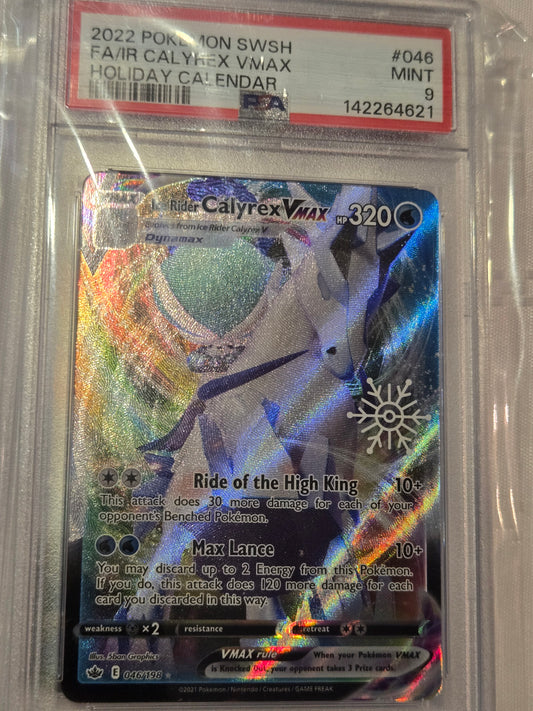 Pokemon PSA 9 Ice Rider Calyrex VMAX Snowflake stamp
