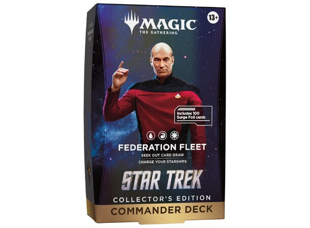 Forhåndsbestilling – Magic: The Gathering x Star Trek Commander Deck #1: Federation Fleet (Collector's Edition). Levering med forbehold om allokering fra distributør. Braspill AS