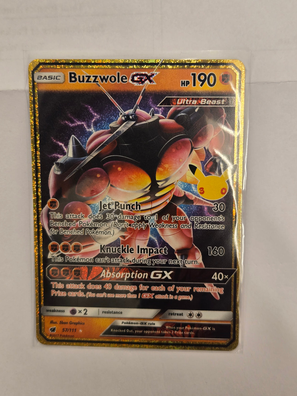 ◓Buzzwole GX 57/111 30th Celebration - Pokémon TCG Classic Collection Holo*NM◓ 57/111 Braspill AS