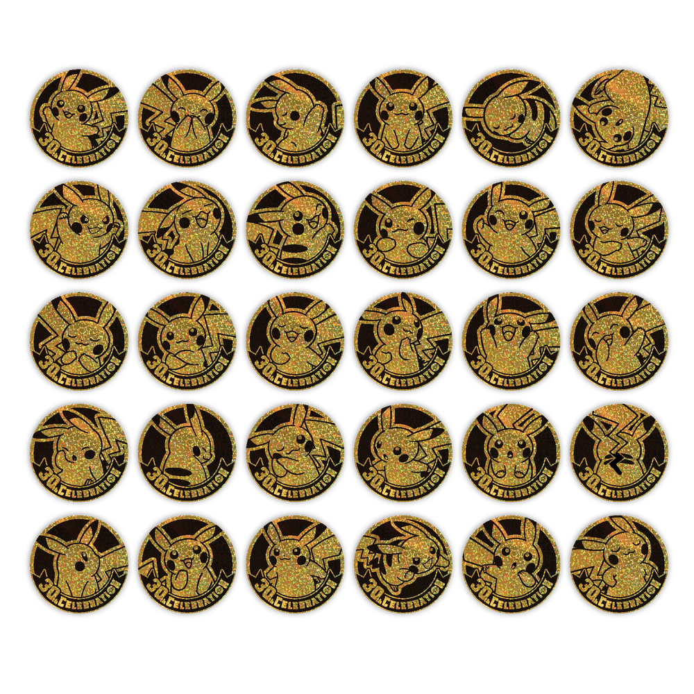 Pokemon Kinesisk 30th Celebration Coin Set Braspill AS