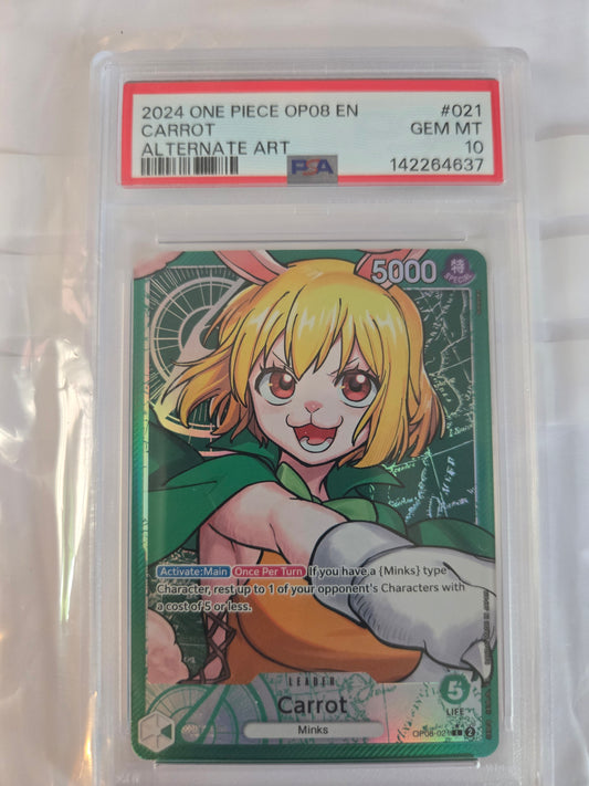 One Piece PSA 10 Carrot OP08-021