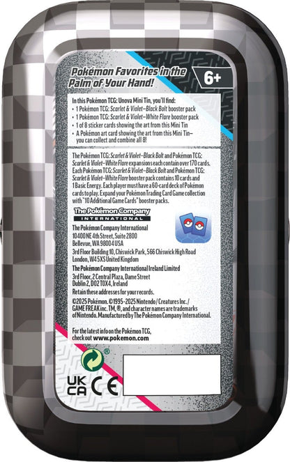 Pokemon SV10.5 Black Bolt White Flare Mini tin - Scarlet & Violet