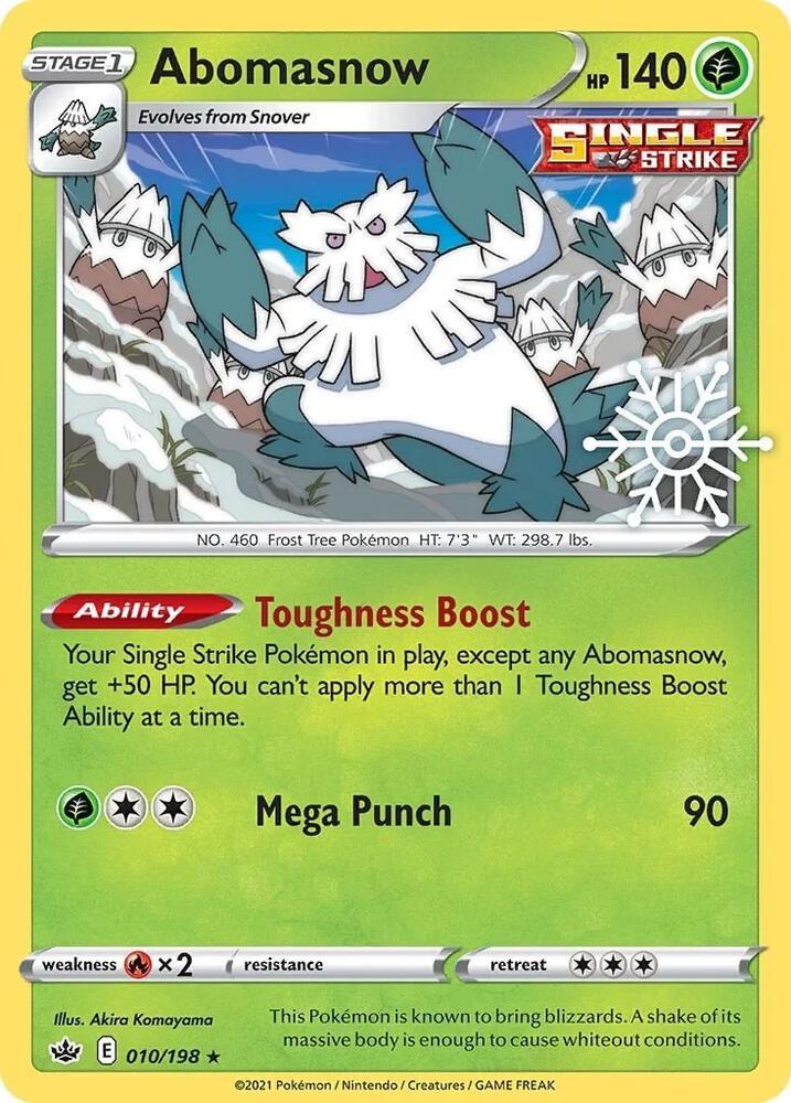 Pokemon Abomasnow Chilling Reign 010/198 Holo Snowflake Stamp Calendar 010/198