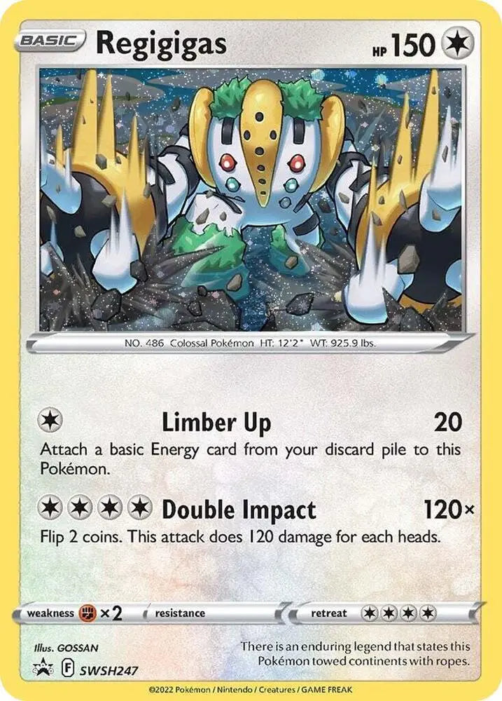 Regigigas SWSH247 Holo Black Star Promo Pokémon 2022 Sword & Shield Braspill AS