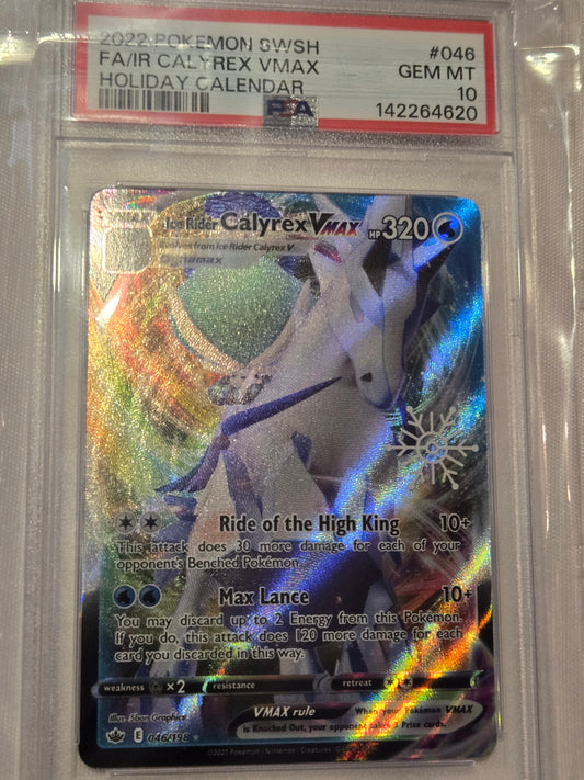 Pokemon PSA 10 Ice Rider Calyrex VMAX Snowflake stamp